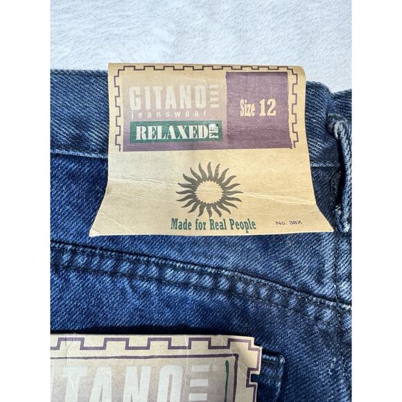 Gitano Jeans Tapered Leg Mom Jean Relaxed Size 12 Over-Dyed Denim Dark Wash NWT - Picture 2 of 7